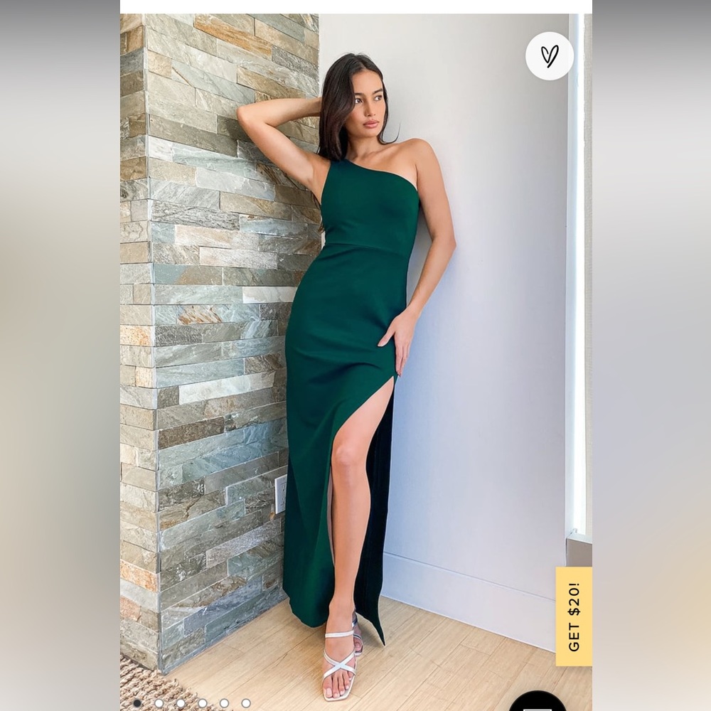 Lulus Green Good Times Only Hunter Green One Shoulder Dress